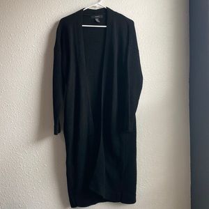 Black small medium duster sweater cardigan